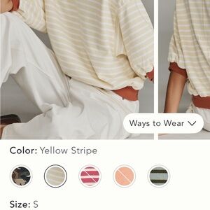 Anthropologie Pilcro Niki Striped Sweatshirt Small NWT